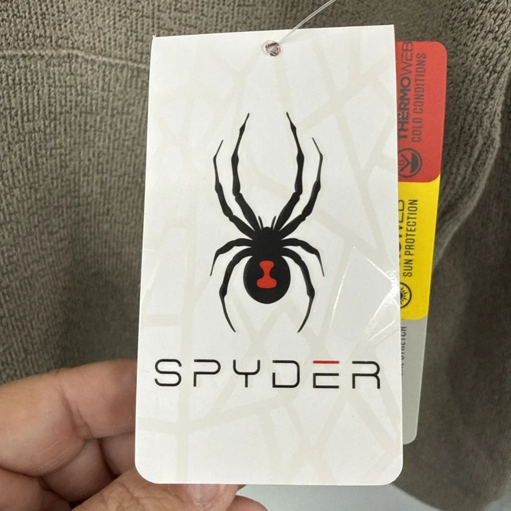 NWT Spider  Thermoweb 2.0 Fleece Lined‎ Hoodie Medium Color Timber- Brown/Grey